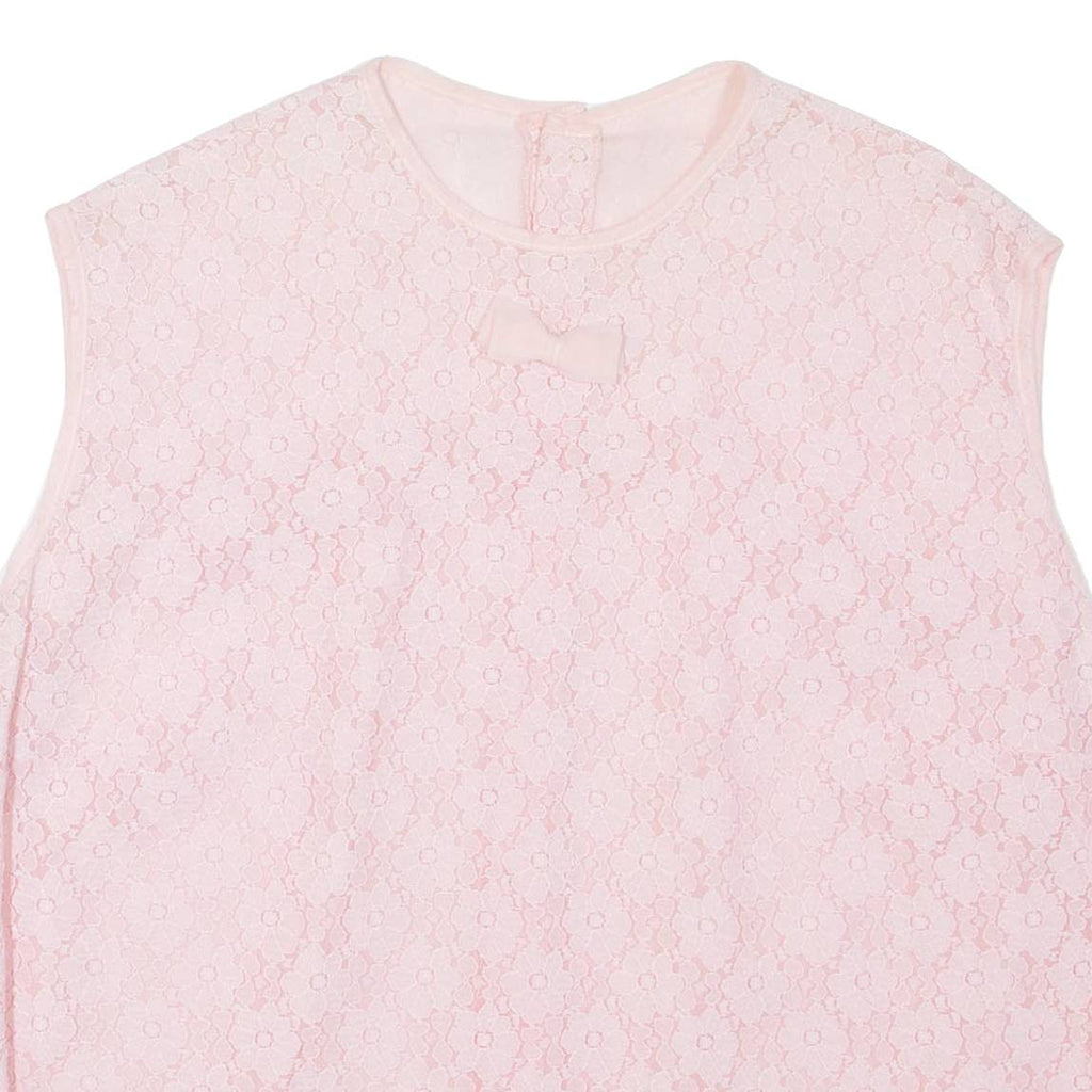 Lace Womens Top Pink Sleeveless L