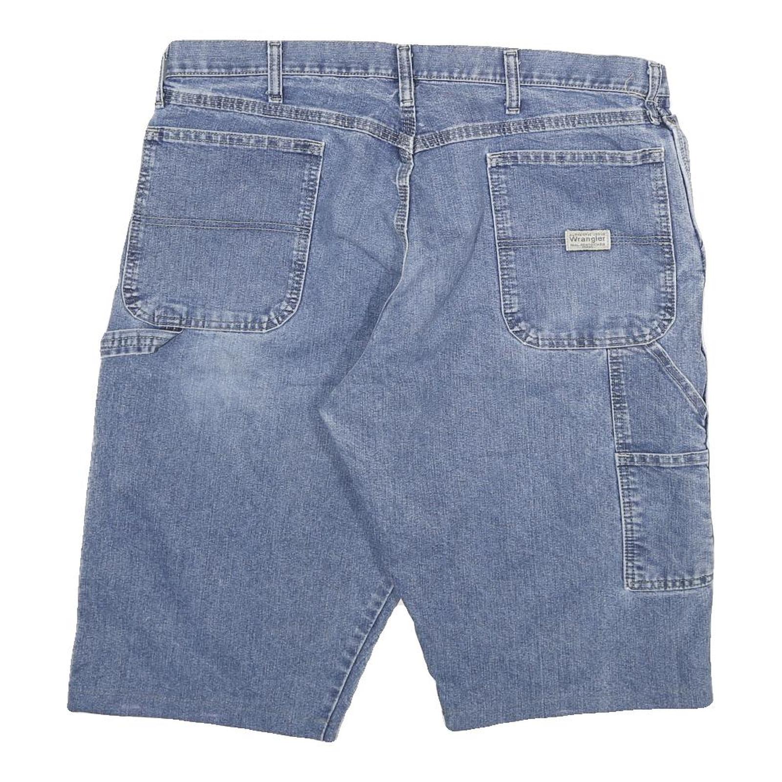 WRANGLER Mens Denim Blue Casual Shorts 3XL W38 Cotton Blend Relaxed Fit