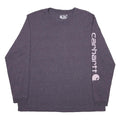 CARHARTT Womens Purple Long Sleeve T-Shirt XL Crew Neck Logo Print Cotton Blend