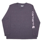 CARHARTT Womens Purple Long Sleeve T-Shirt XL Crew Neck Logo Print Cotton Blend