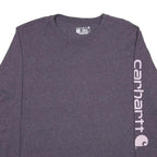 CARHARTT Womens Purple Long Sleeve T-Shirt XL Crew Neck Logo Print Cotton Blend