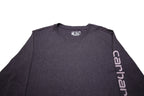 CARHARTT Womens Purple Long Sleeve T-Shirt XL Crew Neck Logo Print Cotton Blend