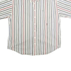 TOMMY HILFIGER Mens White & Red Striped Shirt 2XL Cotton Button Front Casual