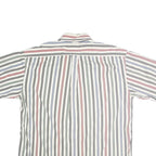 TOMMY HILFIGER Mens White & Red Striped Shirt 2XL Cotton Button Front Casual