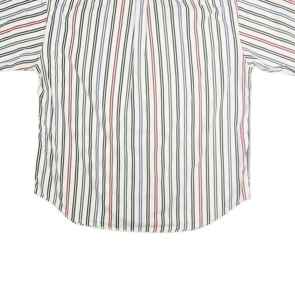 TOMMY HILFIGER Mens White & Red Striped Shirt 2XL Cotton Button Front Casual