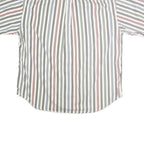 TOMMY HILFIGER Mens White & Red Striped Shirt 2XL Cotton Button Front Casual