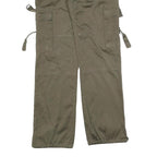 MASSIO Womens Relaxed Green Cargo Trousers W28 L30 Polyester Blend Zip Pocketed