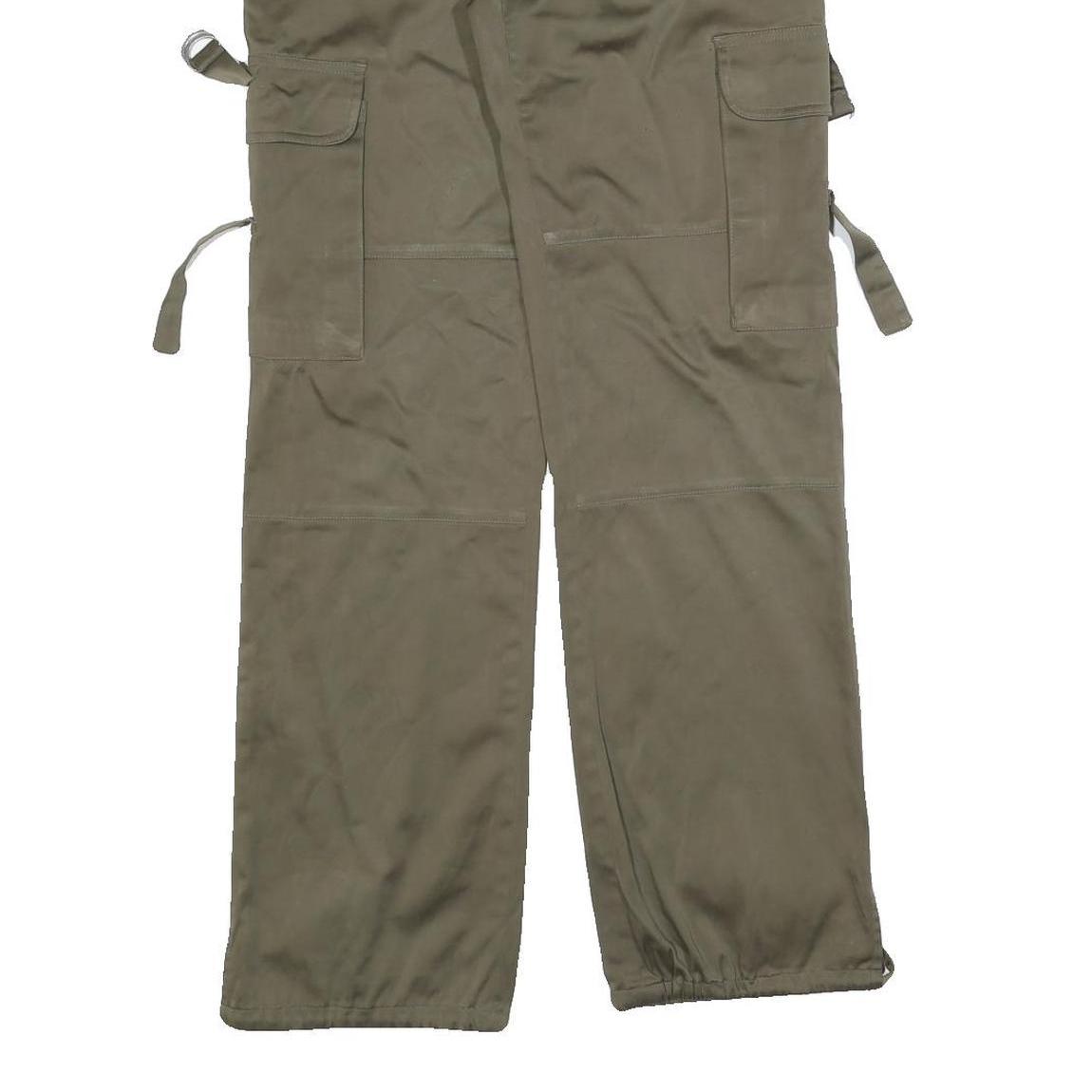 MASSIO Womens Relaxed Green Cargo Trousers W28 L30 Polyester Blend Zip Pocketed