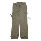 MASSIO Womens Relaxed Green Cargo Trousers W28 L30 Polyester Blend Zip Pocketed