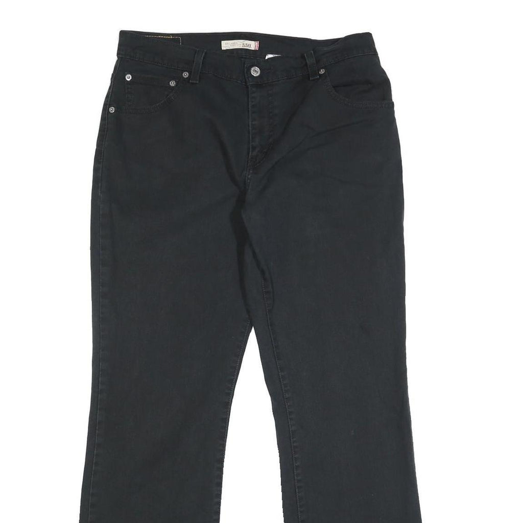LEVI'S 550 Bootcut Womens Jeans Black Relaxed Cotton Blend W32 L30 Classic Zip