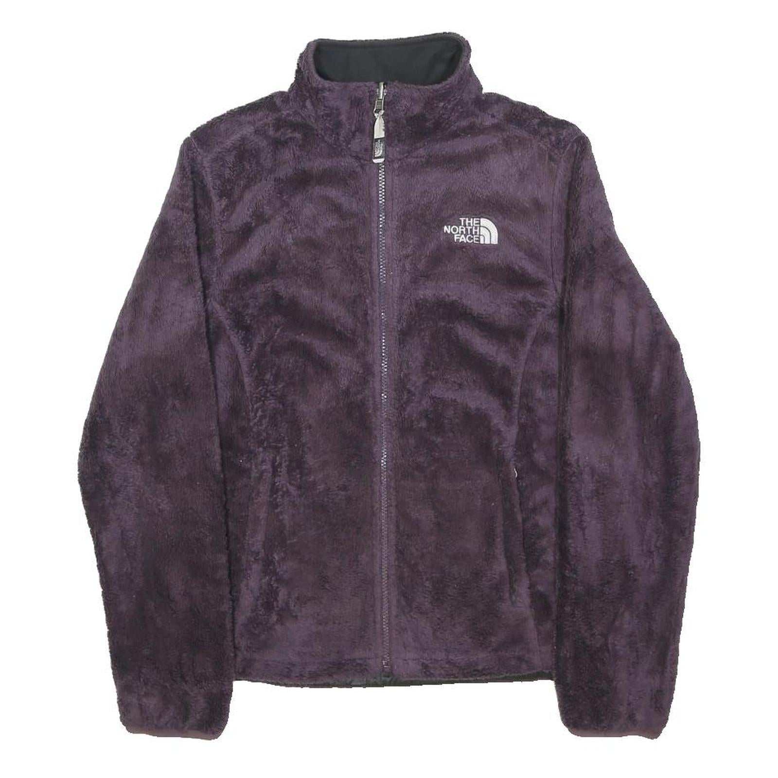 THE NORTH FACE Womens Purple Jacket S Cotton Fleece Zip Outdoor Casual Warm