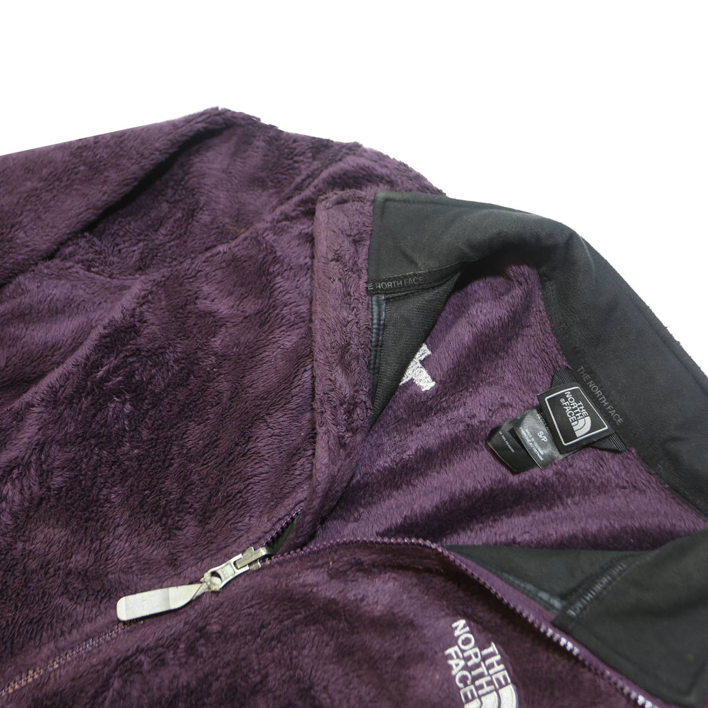 THE NORTH FACE Womens Purple Jacket S Cotton Fleece Zip Outdoor Casual Warm