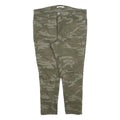 LEVI'S Womens Cotton Blend Green Camouflage Slim Tapered Trousers W38 L26