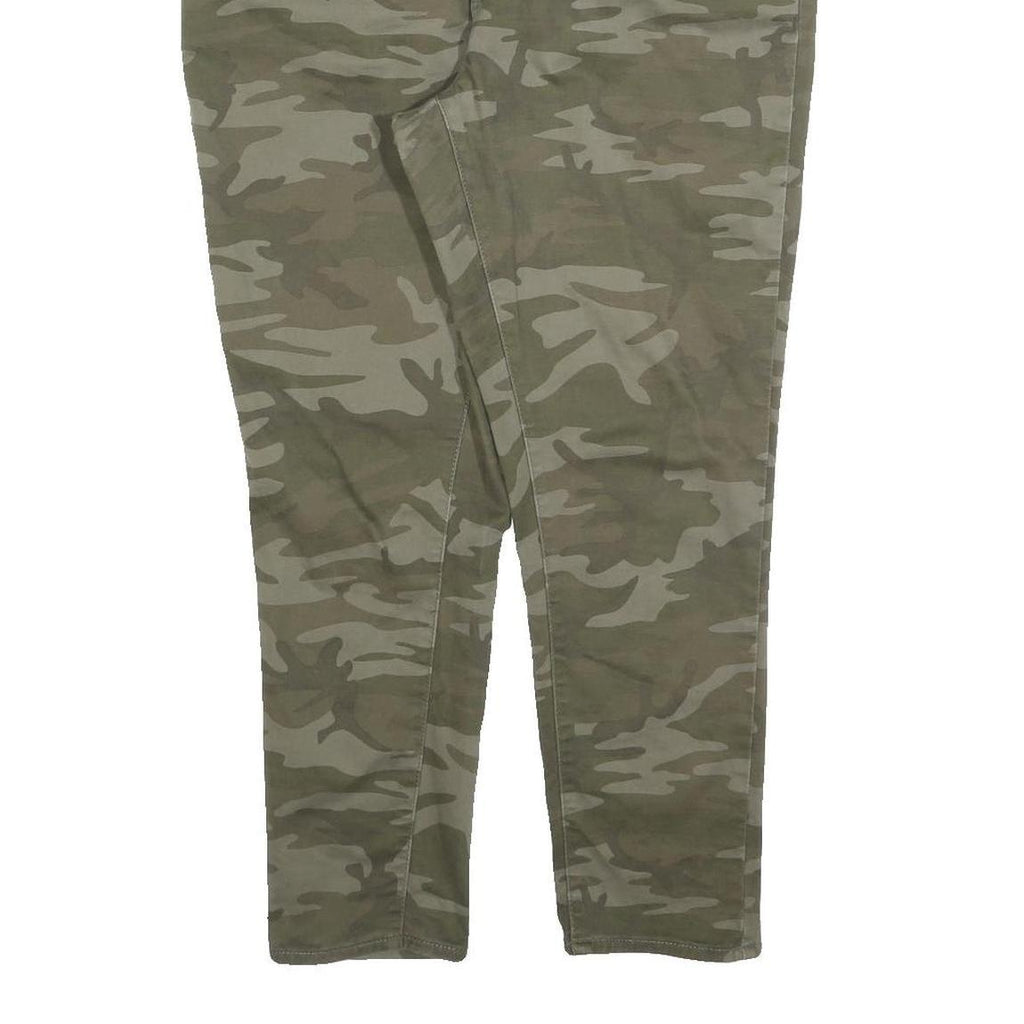 LEVI'S Womens Cotton Blend Green Camouflage Slim Tapered Trousers W38 L26