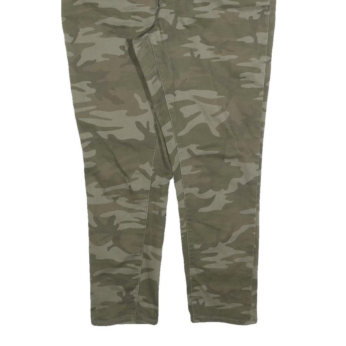 LEVI'S Womens Cotton Blend Green Camouflage Slim Tapered Trousers W38 L26