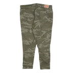 LEVI'S Womens Cotton Blend Green Camouflage Slim Tapered Trousers W38 L26