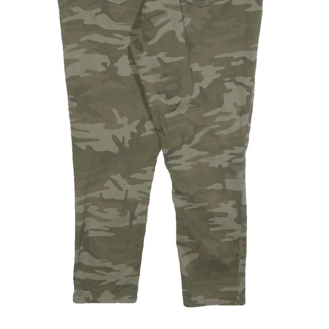 LEVI'S Womens Cotton Blend Green Camouflage Slim Tapered Trousers W38 L26