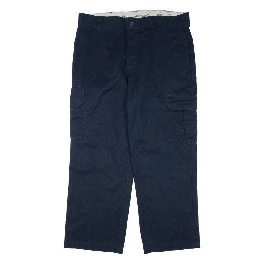 DICKIES Cargo Mens Trousers Blue Relaxed Straight W38 L30