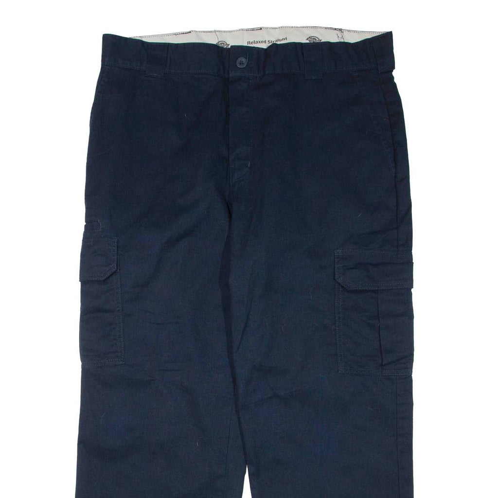 DICKIES Cargo Mens Trousers Blue Relaxed Straight W38 L30