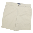 CHAPS Mens Shorts Beige Casual Plain XL W36 Cotton Blend Relaxed Fit