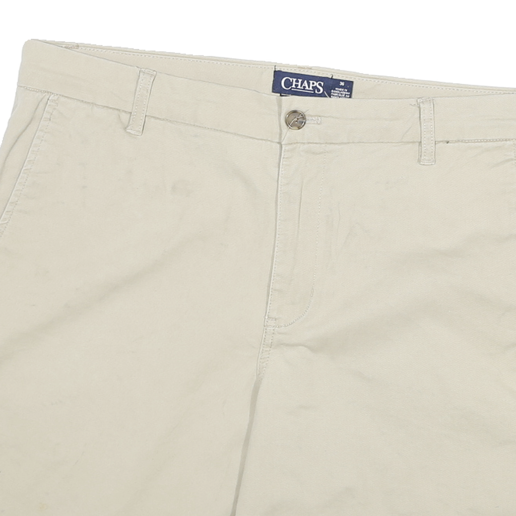 CHAPS Mens Shorts Beige Casual Plain XL W36 Cotton Blend Relaxed Fit