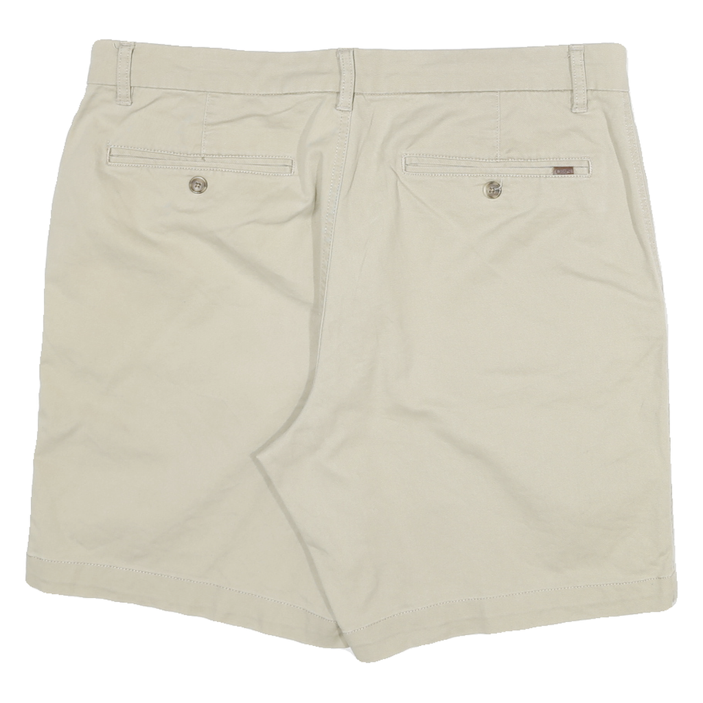 CHAPS Mens Shorts Beige Casual Plain XL W36 Cotton Blend Relaxed Fit