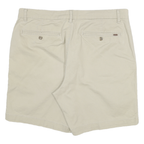 CHAPS Mens Shorts Beige Casual Plain XL W36 Cotton Blend Relaxed Fit