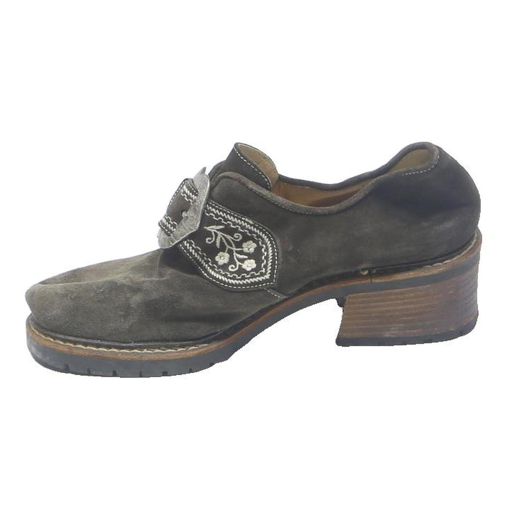 HANS BEHR Womens Suede Strappy Low Heel Shoes Grey UK 5 Comfortable Stylish