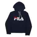 FILA Mens Navy Blue Hoodie M Polyester Pullover Logo Sweatshirt
