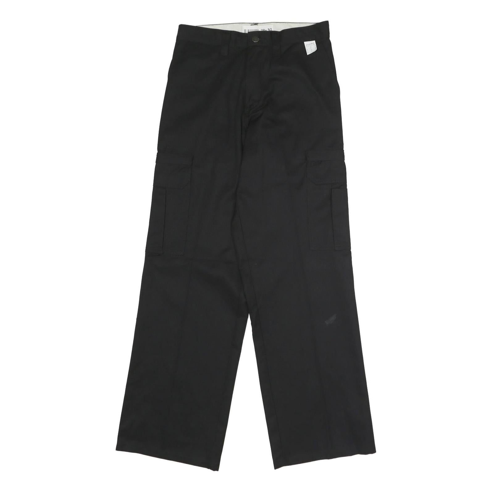 DICKIES Mens Polyester Blend Black Regular Cargo Trousers W28 L30 Workwear Zip