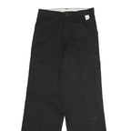 DICKIES Mens Polyester Blend Black Regular Cargo Trousers W28 L30 Workwear Zip