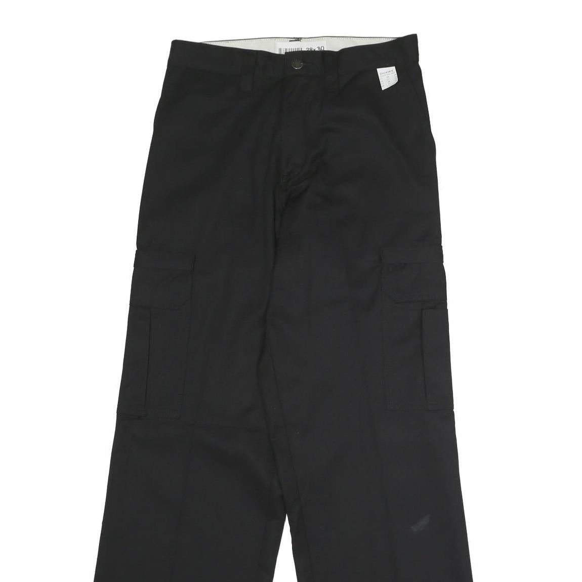 DICKIES Mens Polyester Blend Black Regular Cargo Trousers W28 L30 Workwear Zip