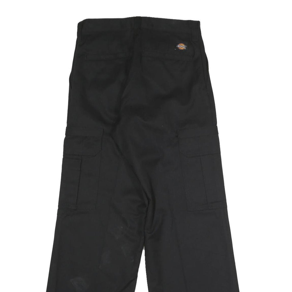 DICKIES Mens Polyester Blend Black Regular Cargo Trousers W28 L30 Workwear Zip