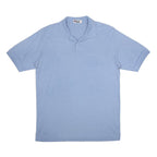 FILA Mens Blue Cotton Blend Short Sleeve Plain Polo Shirt L Casual Classic Fit