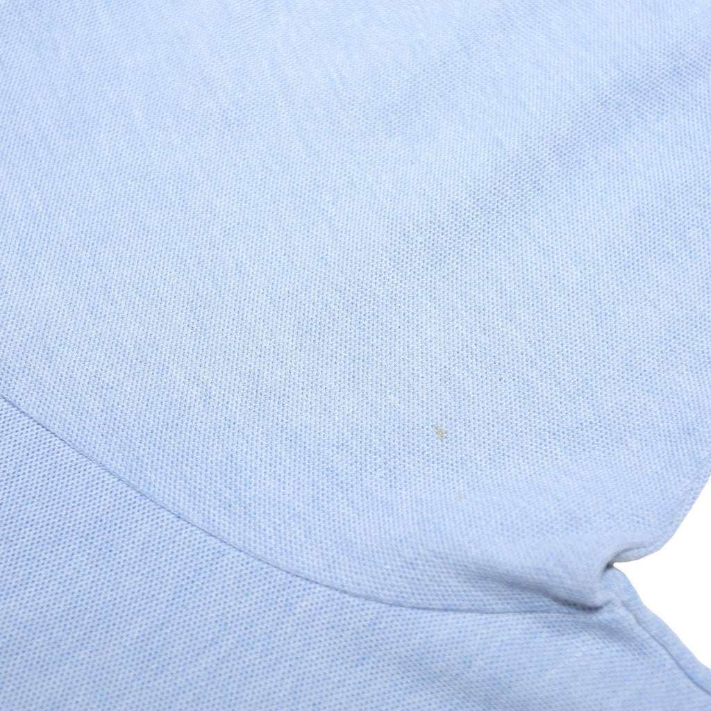 FILA Mens Blue Cotton Blend Short Sleeve Plain Polo Shirt L Casual Classic Fit
