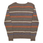 POLO RALPH LAUREN Boys Brown Stripe Pattern Cotton Jumper Crew Neck Basic Knit