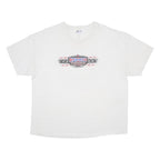 HANES Mens White Rednecks Racing Graphic T-Shirt 2XL Short Sleeve Crew Neck