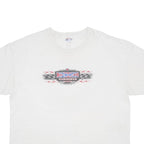 HANES Mens White Rednecks Racing Graphic T-Shirt 2XL Short Sleeve Crew Neck