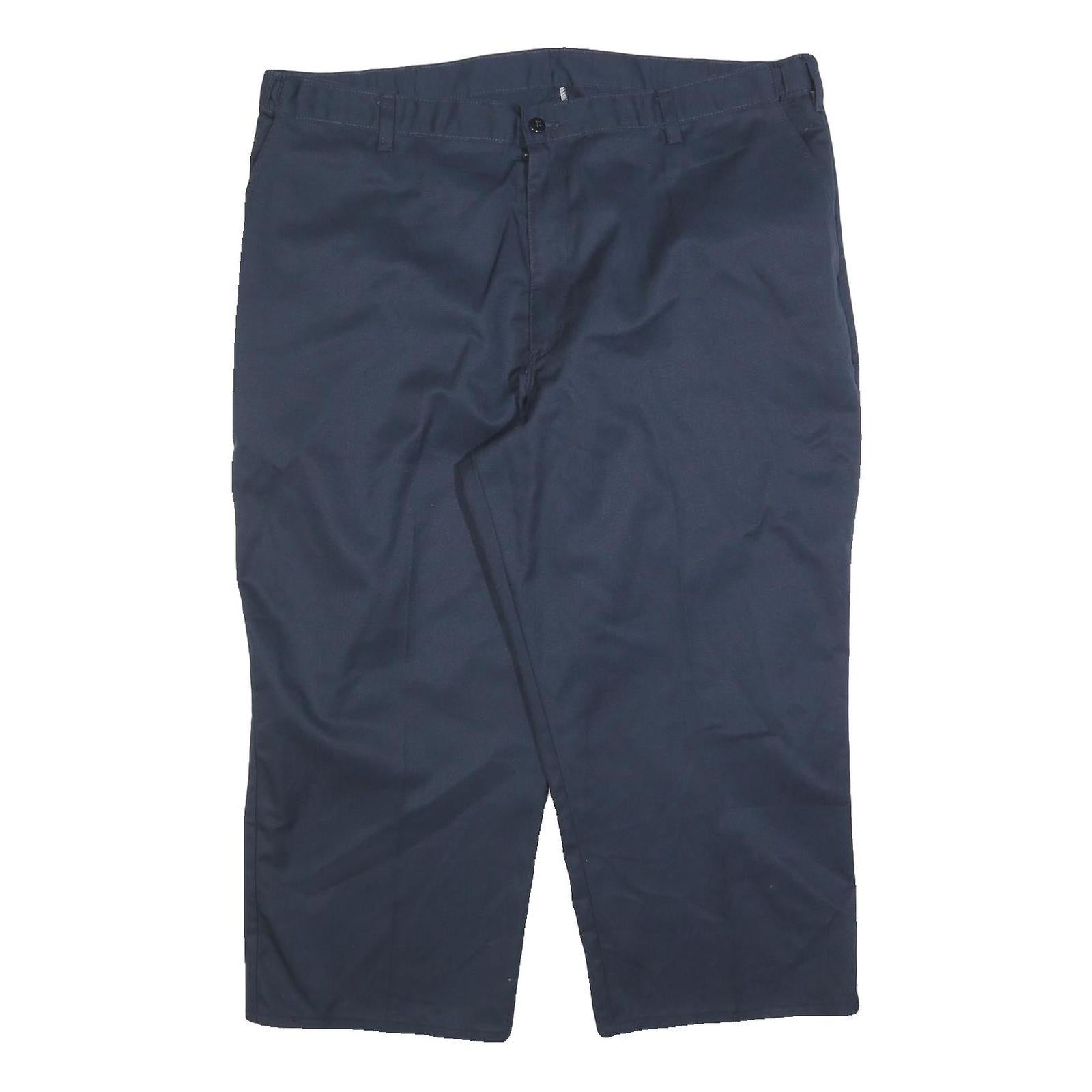 DICKIES Mens Cotton Blend Navy Regular Straight Trousers W40 L23 Workwear