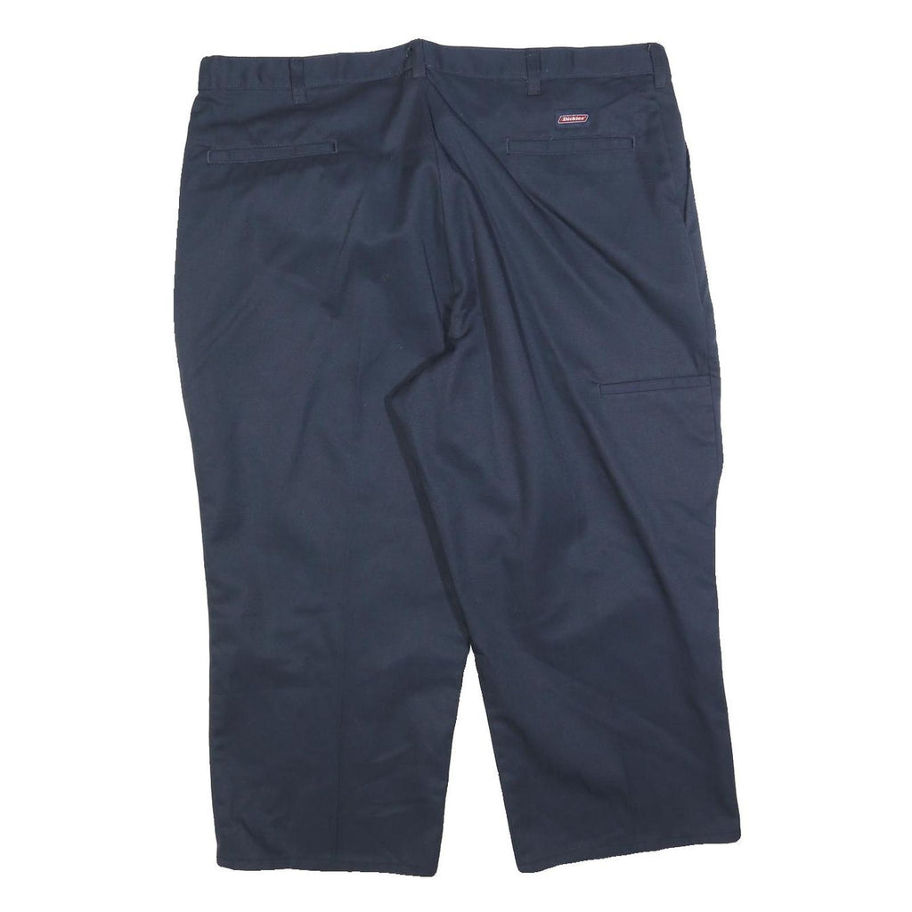 DICKIES Mens Cotton Blend Navy Regular Straight Trousers W40 L23 Workwear