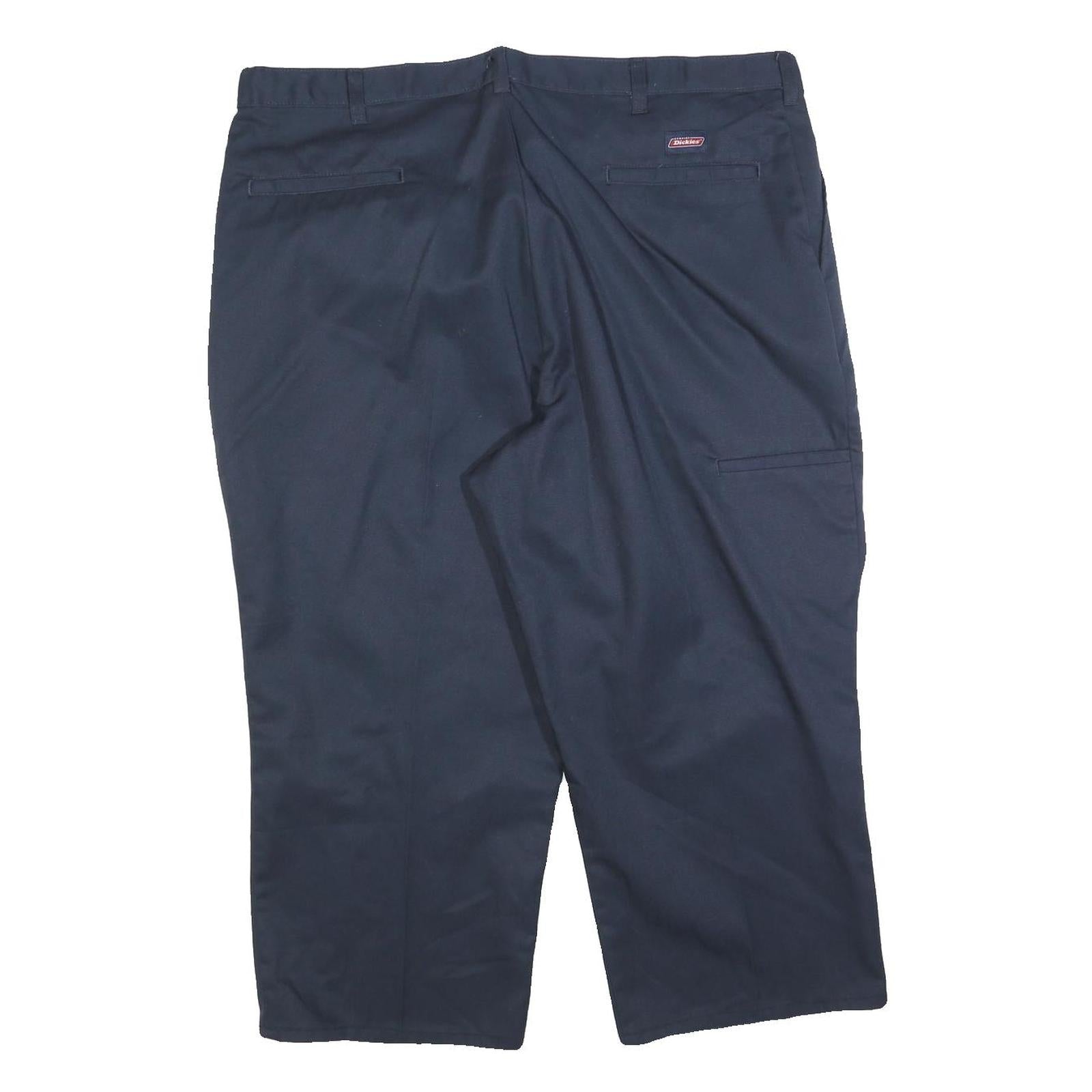 DICKIES Mens Cotton Blend Navy Regular Straight Trousers W40 L23 Workwear