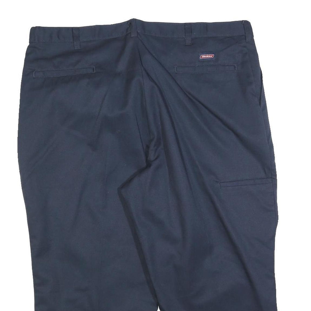 DICKIES Mens Cotton Blend Navy Regular Straight Trousers W40 L23 Workwear
