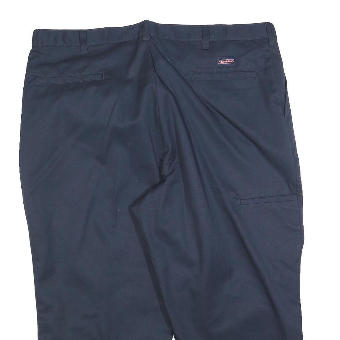 DICKIES Mens Cotton Blend Navy Regular Straight Trousers W40 L23 Workwear