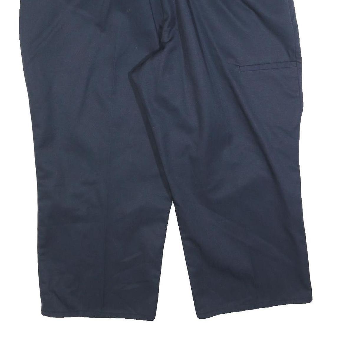 DICKIES Mens Cotton Blend Navy Regular Straight Trousers W40 L23 Workwear