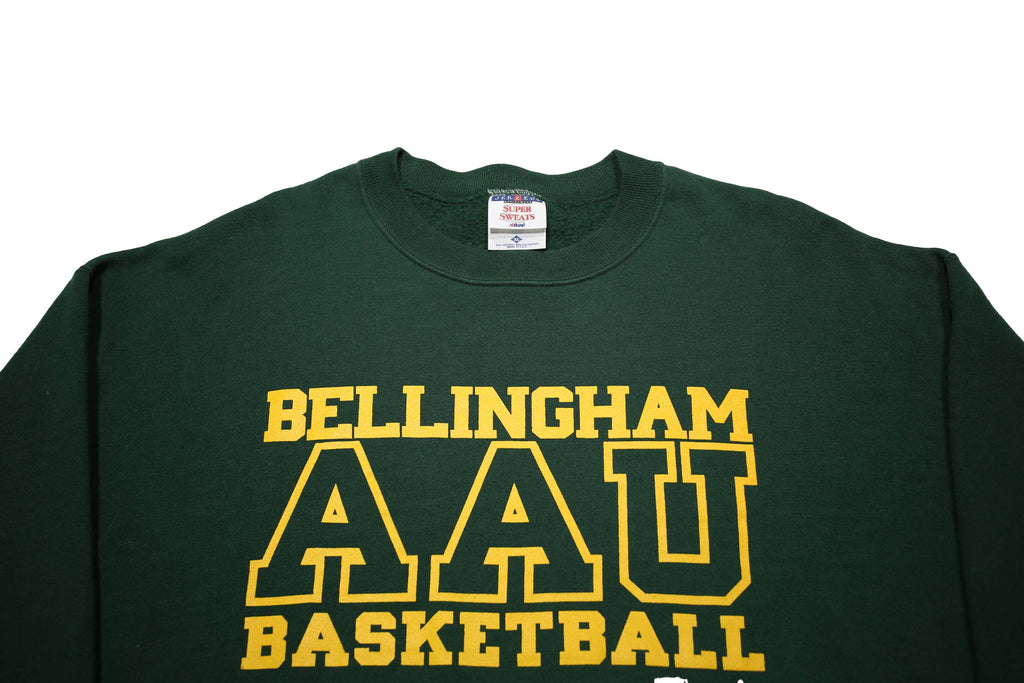 JERZEES Mens Green Bellingham AAU Basketball Crew Neck XL Sweatshirt Cotton