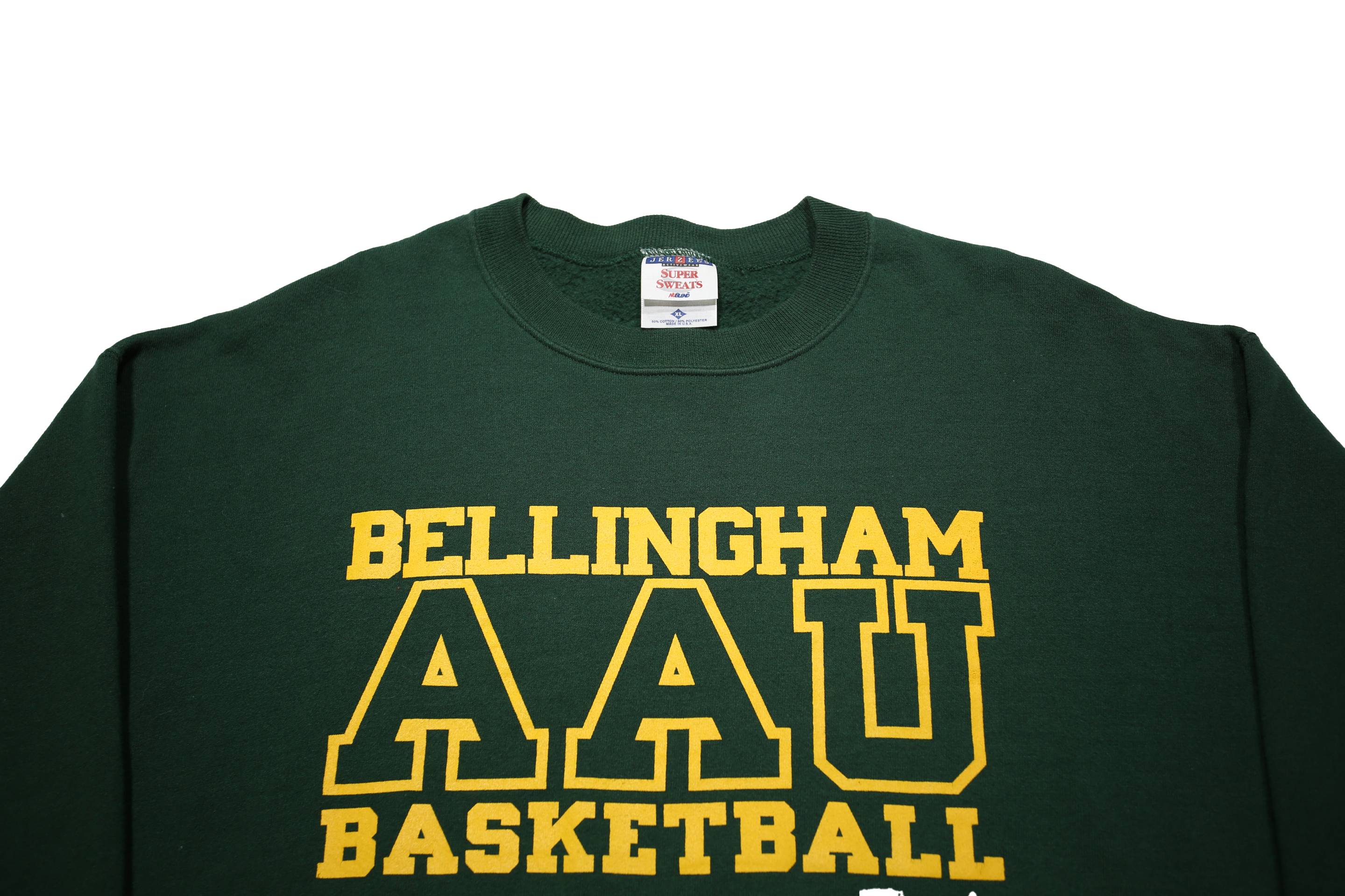 JERZEES Mens Green Bellingham AAU Basketball Crew Neck XL Sweatshirt Cotton