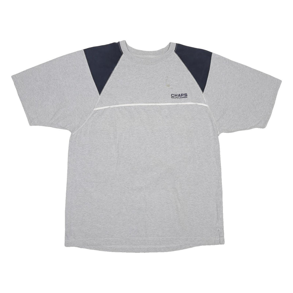 CHAPS RALPH LAUREN Mens Grey & Navy Blue Modern T-Shirt M Short Sleeve Crew Neck