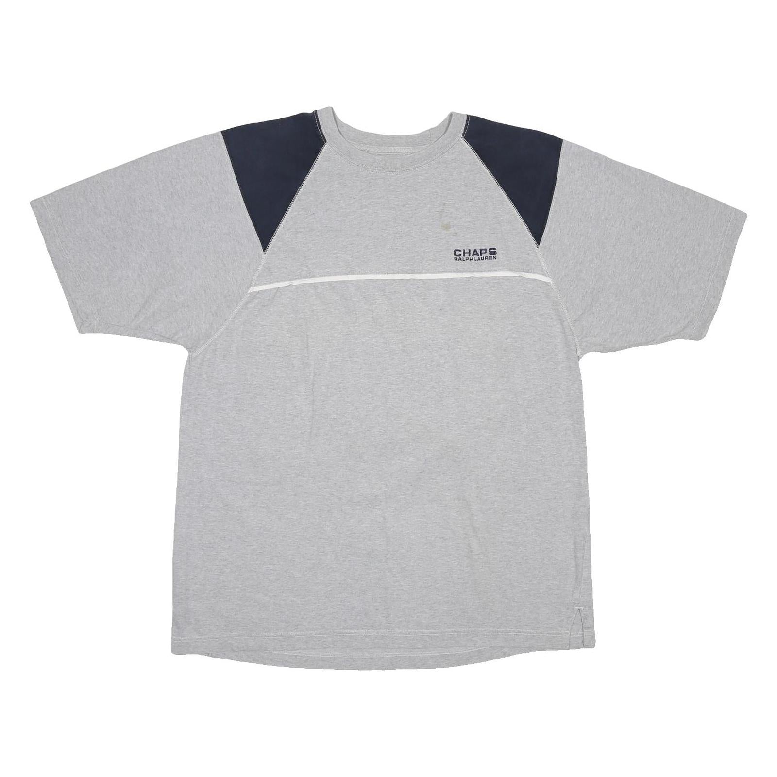 CHAPS RALPH LAUREN Mens Grey & Navy Blue Modern T-Shirt M Short Sleeve Crew Neck