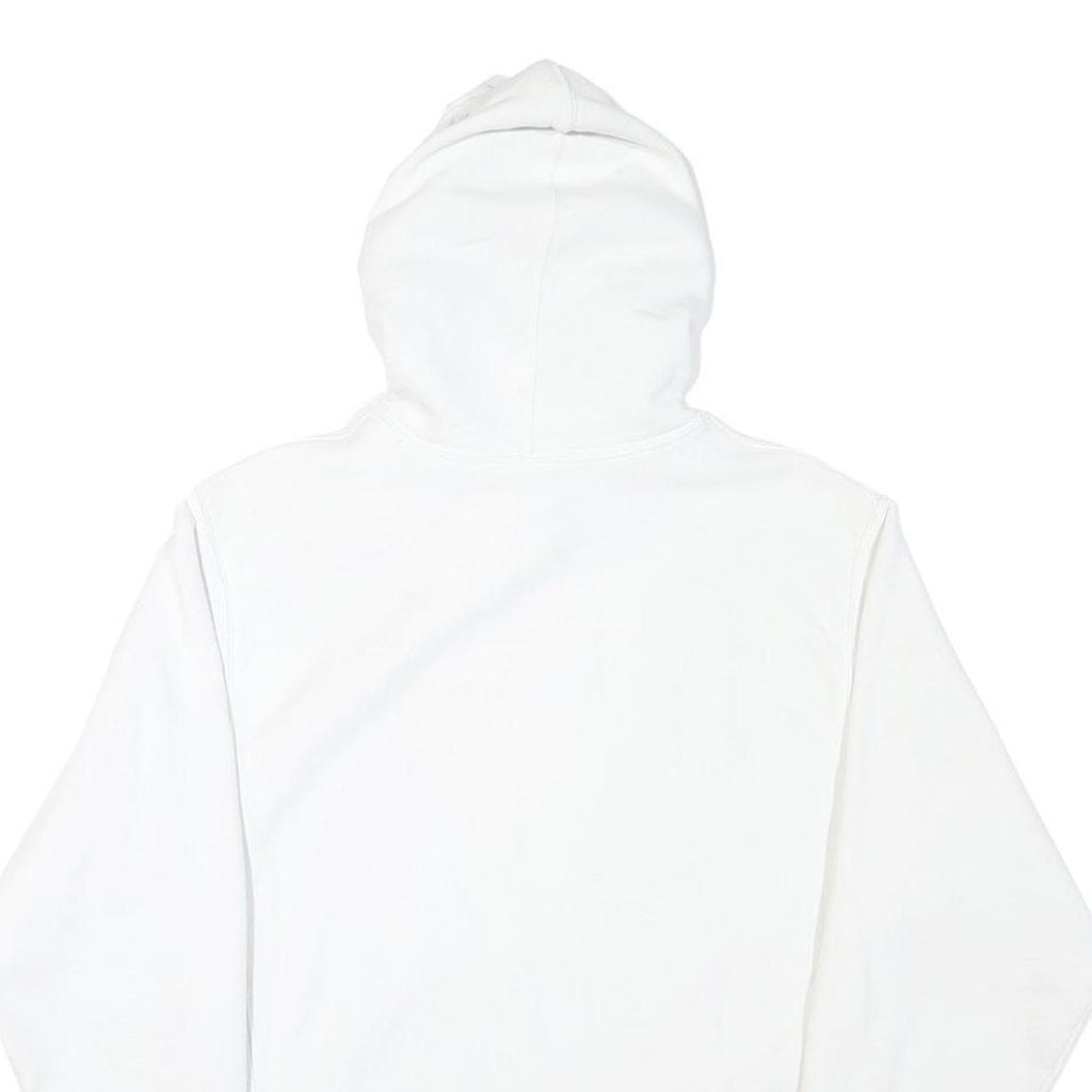 CHAMPION Mens White Blue & Red Hoodie M Cotton Blend Pullover Hooded Sweatshirt