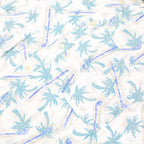 BUGLE BOY Mens Cream & Green Palm Print Short Sleeve Shirt M Lightweight Summer